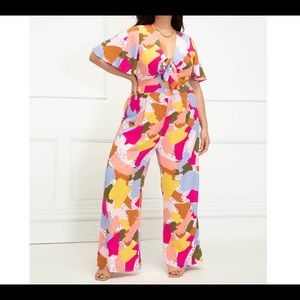 Eloquii Abstract plus size Jumpsuit
